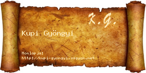 Kupi Gyöngyi névjegykártya